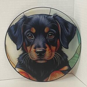 Suncatcher Acrylic Rottweiler Puppy Dog Home Cabin Decor Window Art New 8”